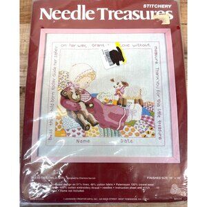Needle Treasures Stitchery Bless This Child Girl Lamb Embroidery Needlecraft Kit